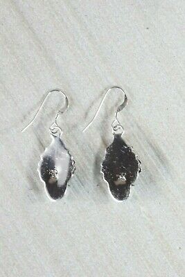 Navajo Turquoise and Coral Sterling Silver Earrings - Roberta Begay - High Lonesome Trading