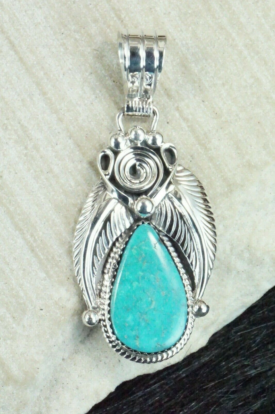 Turquoise & Sterling Silver Pendant - Davey Morgan