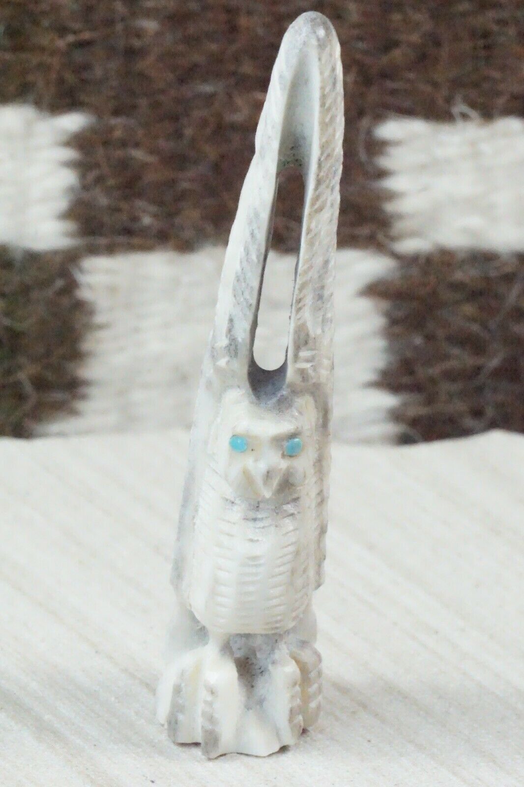 Owl Zuni Fetish Carving - Garrick Weeka
