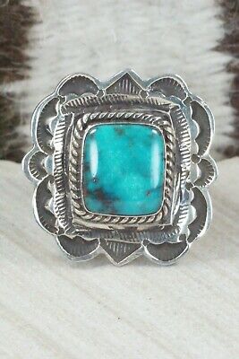 Turquoise and Sterling Silver Ring - Leonard Maloney - Size 12
