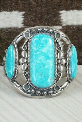 Turquoise & Sterling Silver Bracelet - Navajo