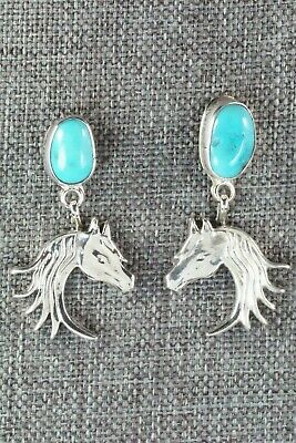 Turquoise & Sterling Silver Earrings - Annie Spencer - High Lonesome Trading