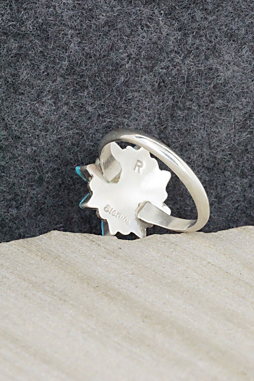 Turquoise & Sterling Silver Ring - Rose Kanteena - Size 9