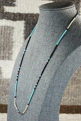 Turquoise, Shell, Coral & Sterling Silver Necklace - Esquipula Tenorio