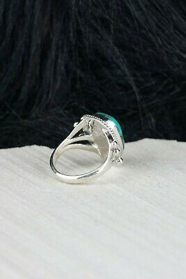 Navajo Turquoise and Sterling Silver Ring - Grace Kenneth - Size 7.25 - High Lonesome Trading
