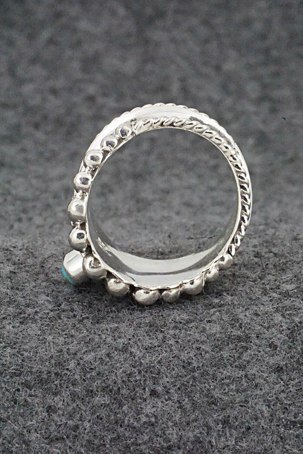 Turquoise & Sterling Silver Ring - Tom Lewis - Size 9