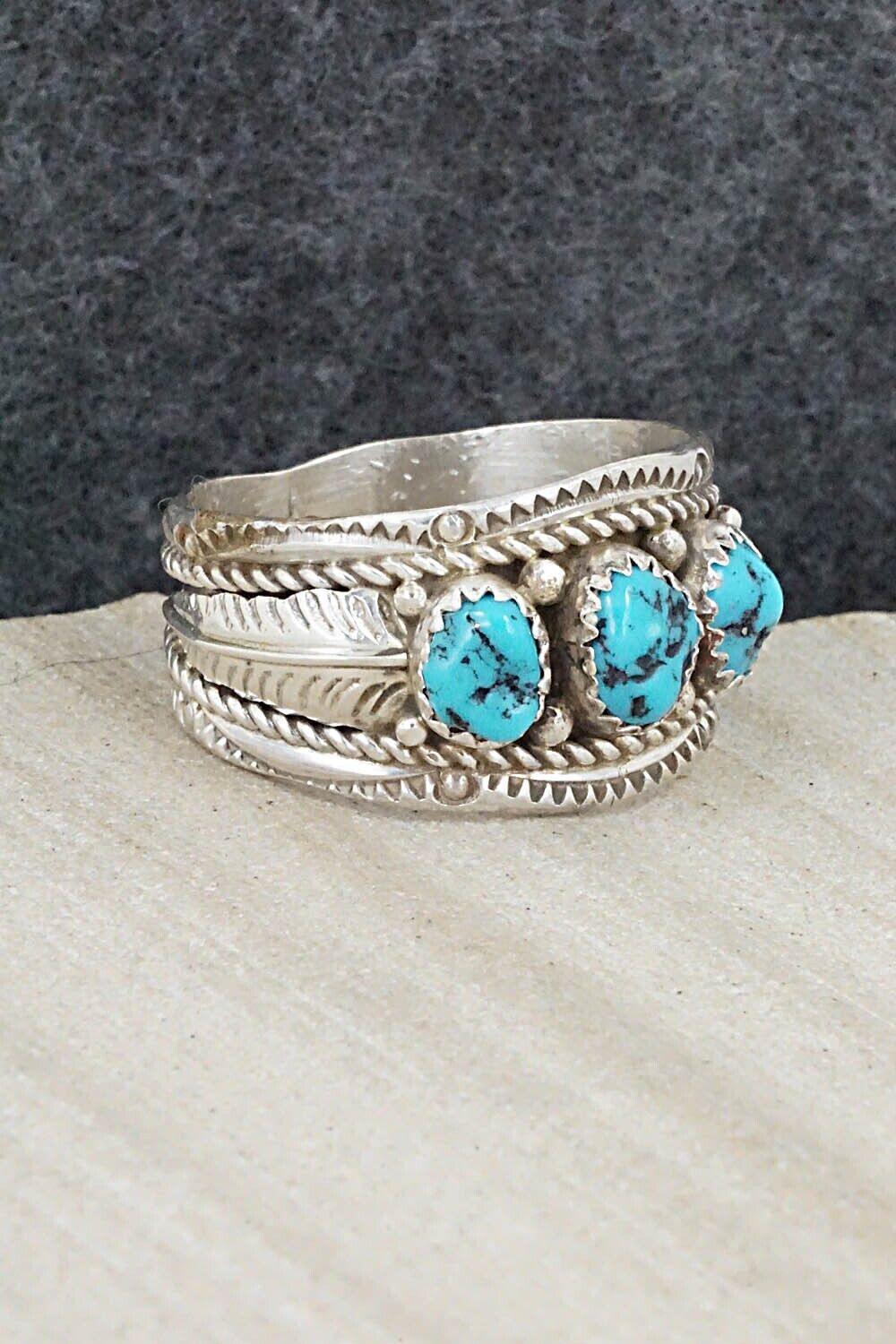 Turquoise and Sterling Silver Ring - Betty Begay - Size 11.5