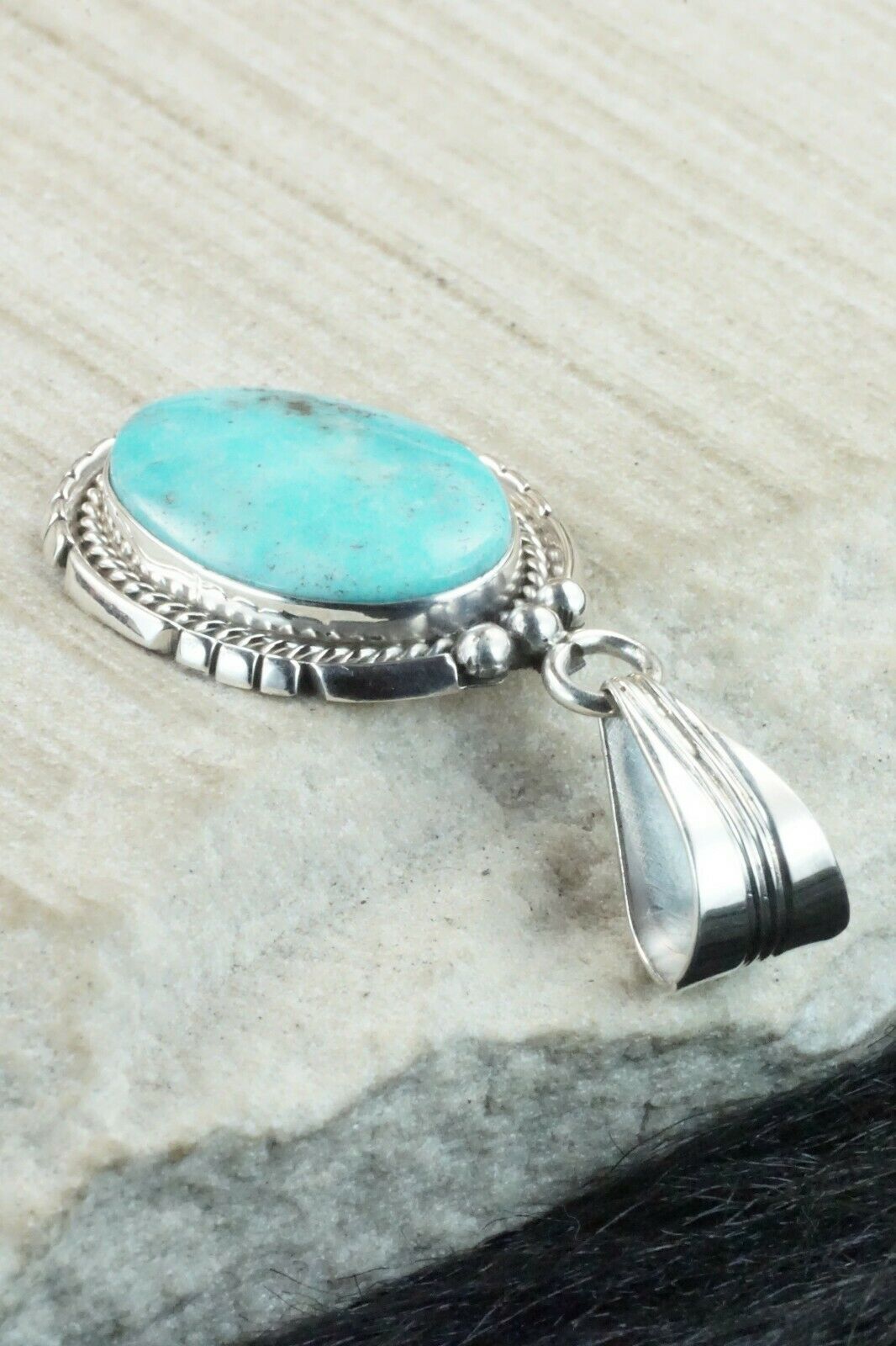 Turquoise & Sterling Silver Pendant - Samuel Yellowhair