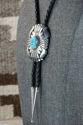 Navajo Turquoise & Sterling Silver Bolo Tie - Richard Singer