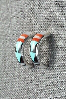 Multi Stone Inlay & Sterling Silver Earrings - Delberta Boone
