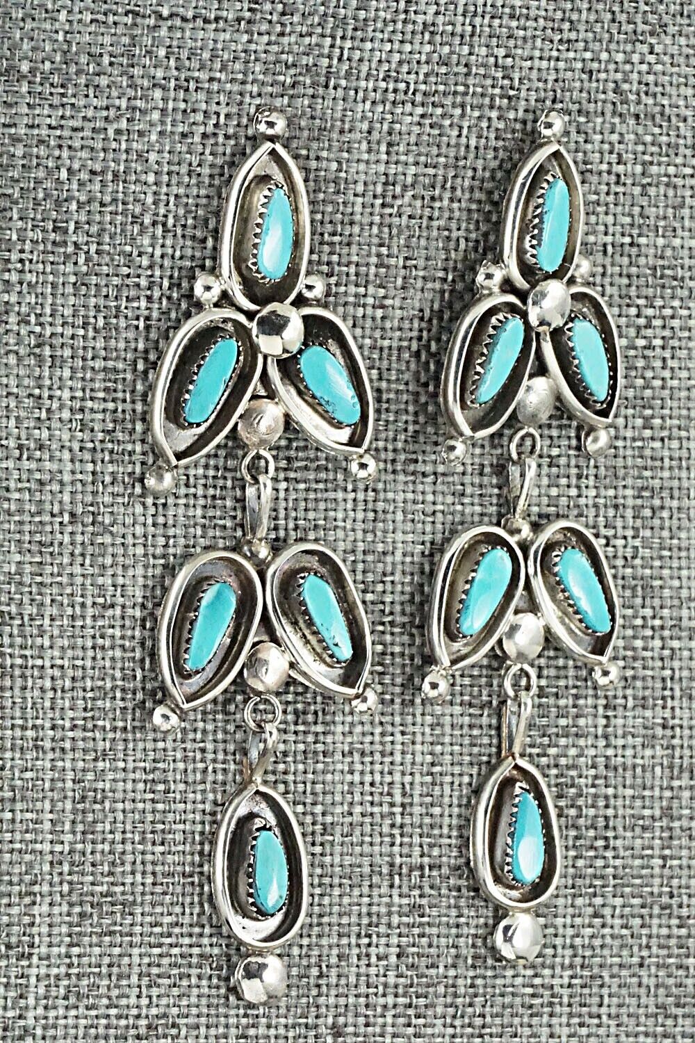 Turquoise & Sterling Silver Earrings - Viola Bobelu