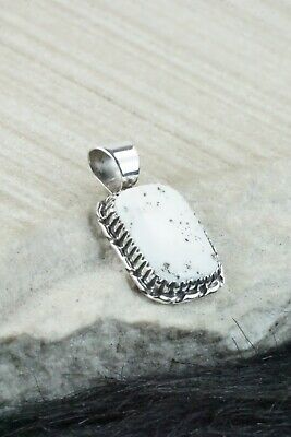 White Buffalo & Sterling Silver Pendant - Alvin Joe