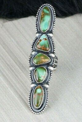 Navajo Royston Turquoise and Sterling Silver Ring - Ernest Roy Begay - Size 9 - High Lonesome Trading