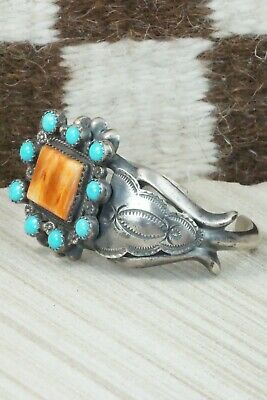 Turquoise, Spiny Oyster & Sterling Silver Bracelet - Jack Bly