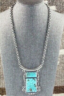 Navajo Turquoise & Sterling Silver Necklace - Raymond Delgarito