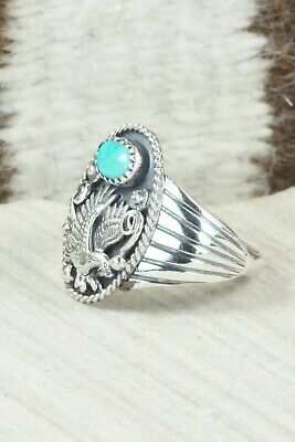 Turquoise & Sterling Silver Ring - Jeanette Saunders - Size 14