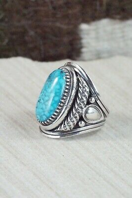 Turquoise & Sterling Silver Ring - Derrick Gordon - Size 8.75