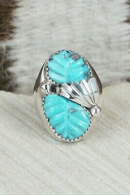 Turquoise & Sterling Silver Ring - Lyolita Tsattie - Size 6