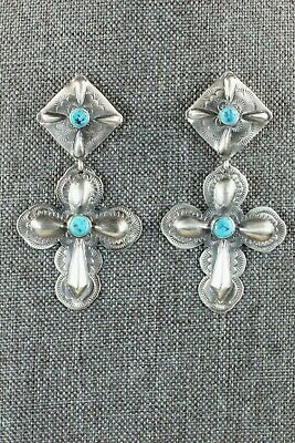 Navajo Turquoise and Sterling Silver Earrings - Glenn Livingston
