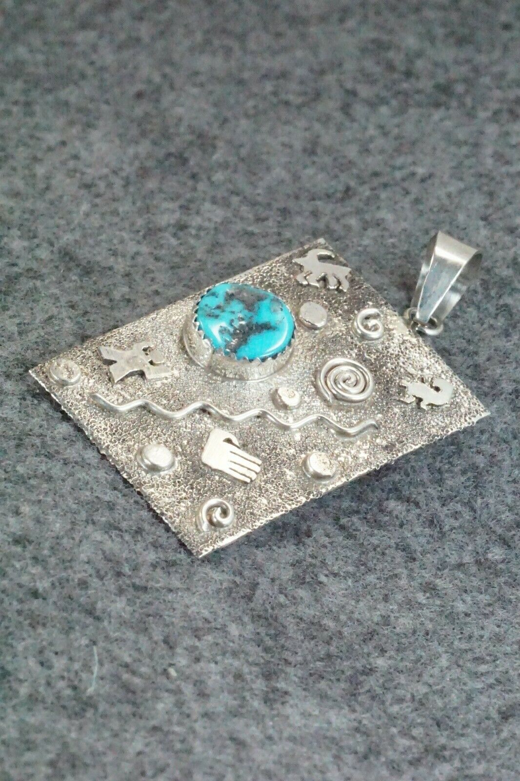 Turquoise & Sterling Silver Pendant - Shirley Skeets