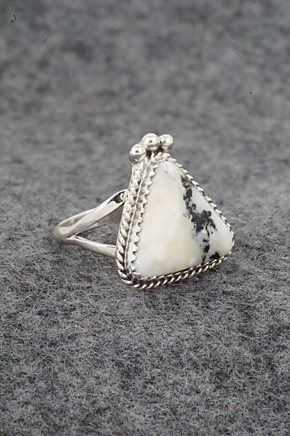 White Buffalo & Sterling Silver Ring - Judy Largo - Size 7.5