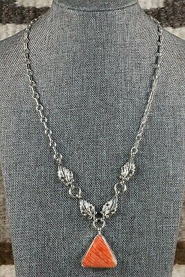 Navajo Spiny Oyster & Sterling Silver Necklace - Verley Betone