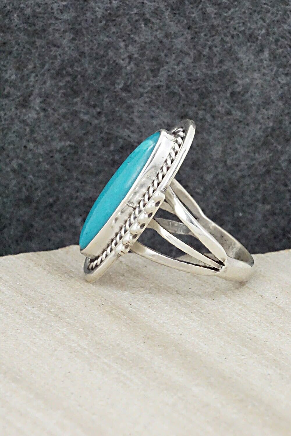 Turquoise & Sterling Silver Ring - Samuel Yellowhair - Size 6