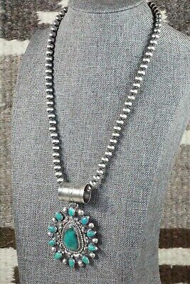 Turquoise Pendant & Sterling Silver Necklace - Tom Lewis