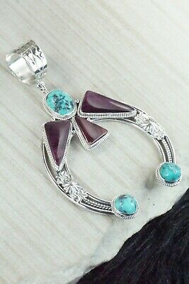 Turquoise, Spiny Oyster and Sterling Silver Pendant - Derrick Gordon