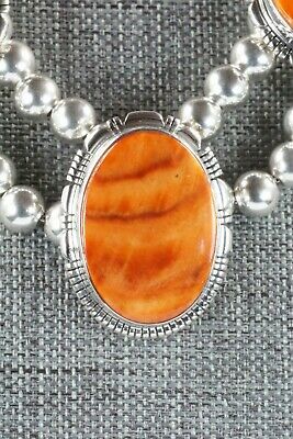 Spiny Oyster & Sterling Silver Necklace and Earrings - Richard Curley