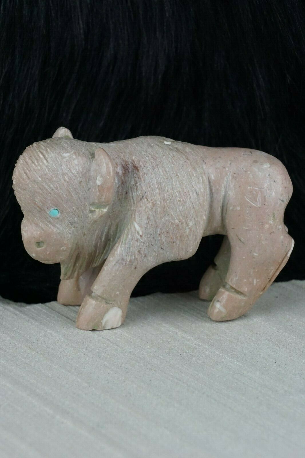 Buffalo Zuni Fetish Carving - Jonas Hastito - High Lonesome Trading