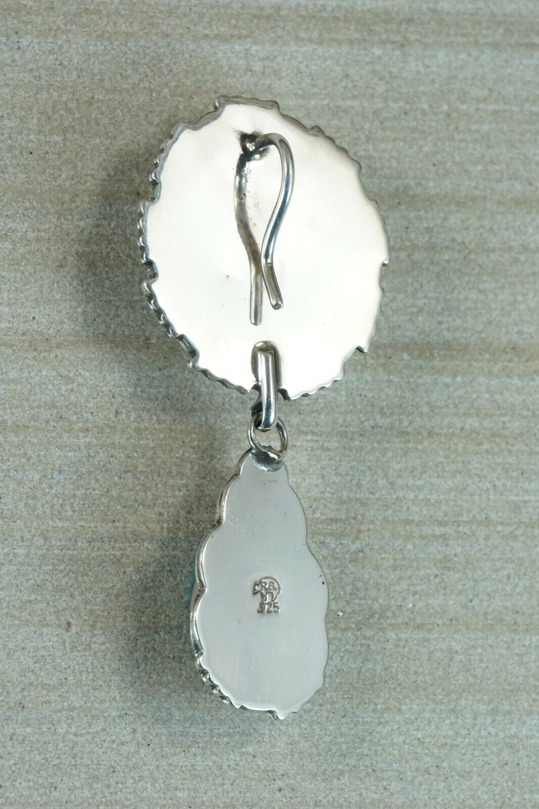 Navajo Turquoise & Sterling Silver Pendant - Sadie Jim