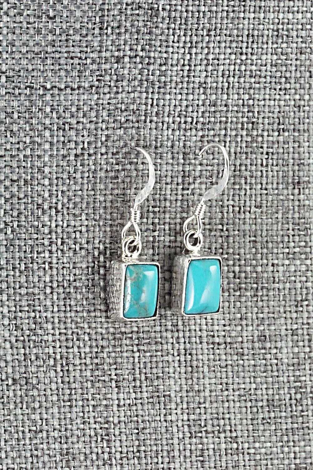 Turquoise & Sterling Silver Earrings - Lee Shorty