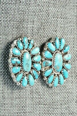 Turquoise & Sterling Silver Earrings - Justina Wilson
