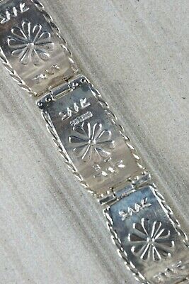 Zuni Turquoise & Sterling Silver Link Bracelet - Bevis Tsadiasi - High Lonesome Trading