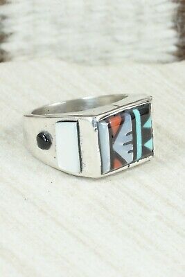 Turquoise & Sterling Silver Ring - Leslie & Gladys Lamy - Size 10