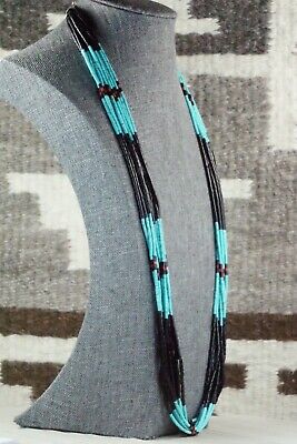 Turquoise, Coral and Jet Necklace - Esquipula Tenorio