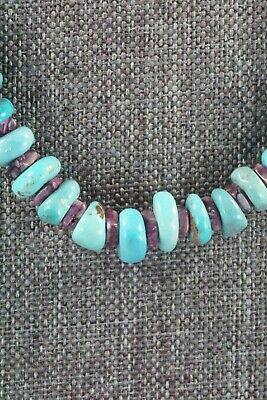 Turquoise, Spiny Oyster & Sterling Silver Necklace - Victoria Callidito - High Lonesome Trading