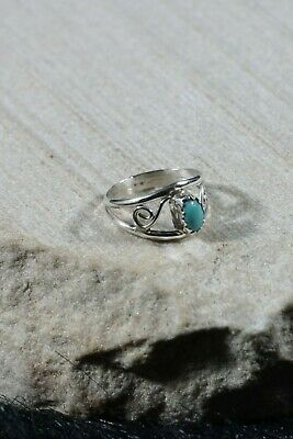 Navajo Turquoise and Sterling Silver Ring - Judy Lincoln - Size 1 - High Lonesome Trading