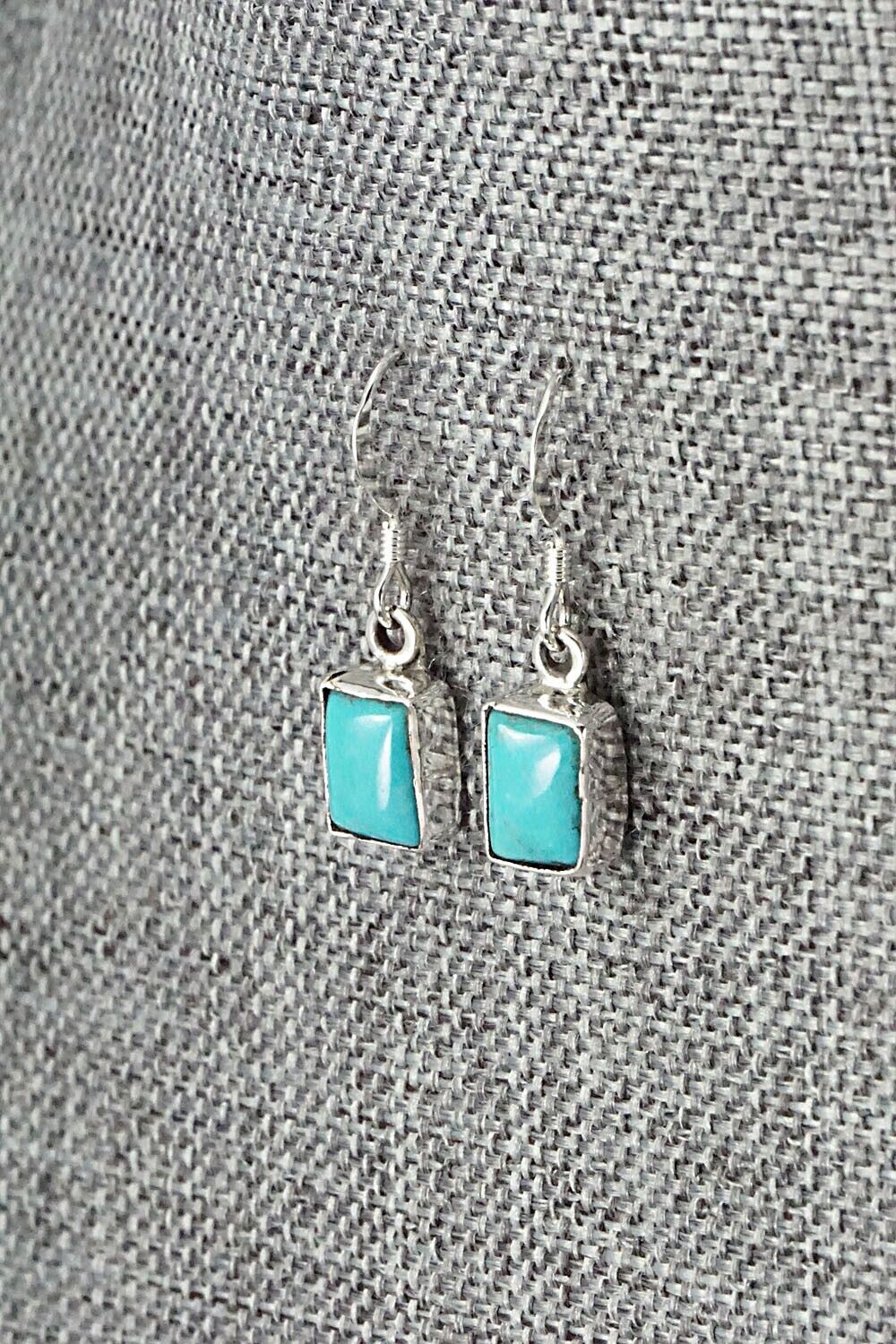 Turquoise & Sterling Silver Earrings - Lee Shorty