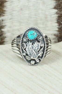 Turquoise & Sterling Silver Ring - Jeanette Saunders - Size 13.75