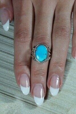 Navajo Turquoise and Sterling Silver Ring - Danny Kenneth - Size 6.75 - High Lonesome Trading