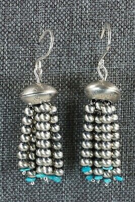 Turquoise & Sterling Silver Navajo Pearl Earrings - Jan Mariano