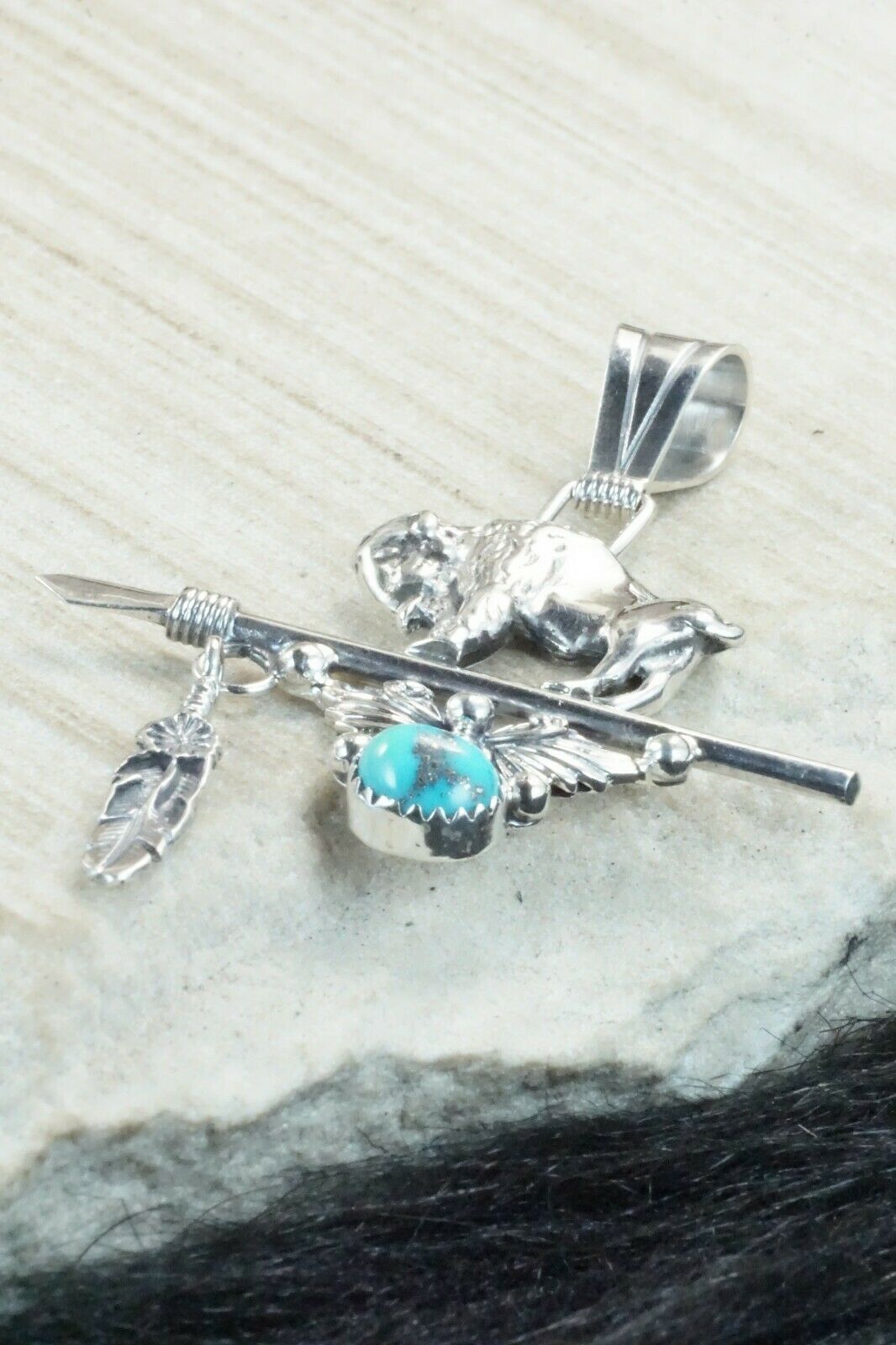 Turquoise & Sterling Silver Pendant - Davey Morgan