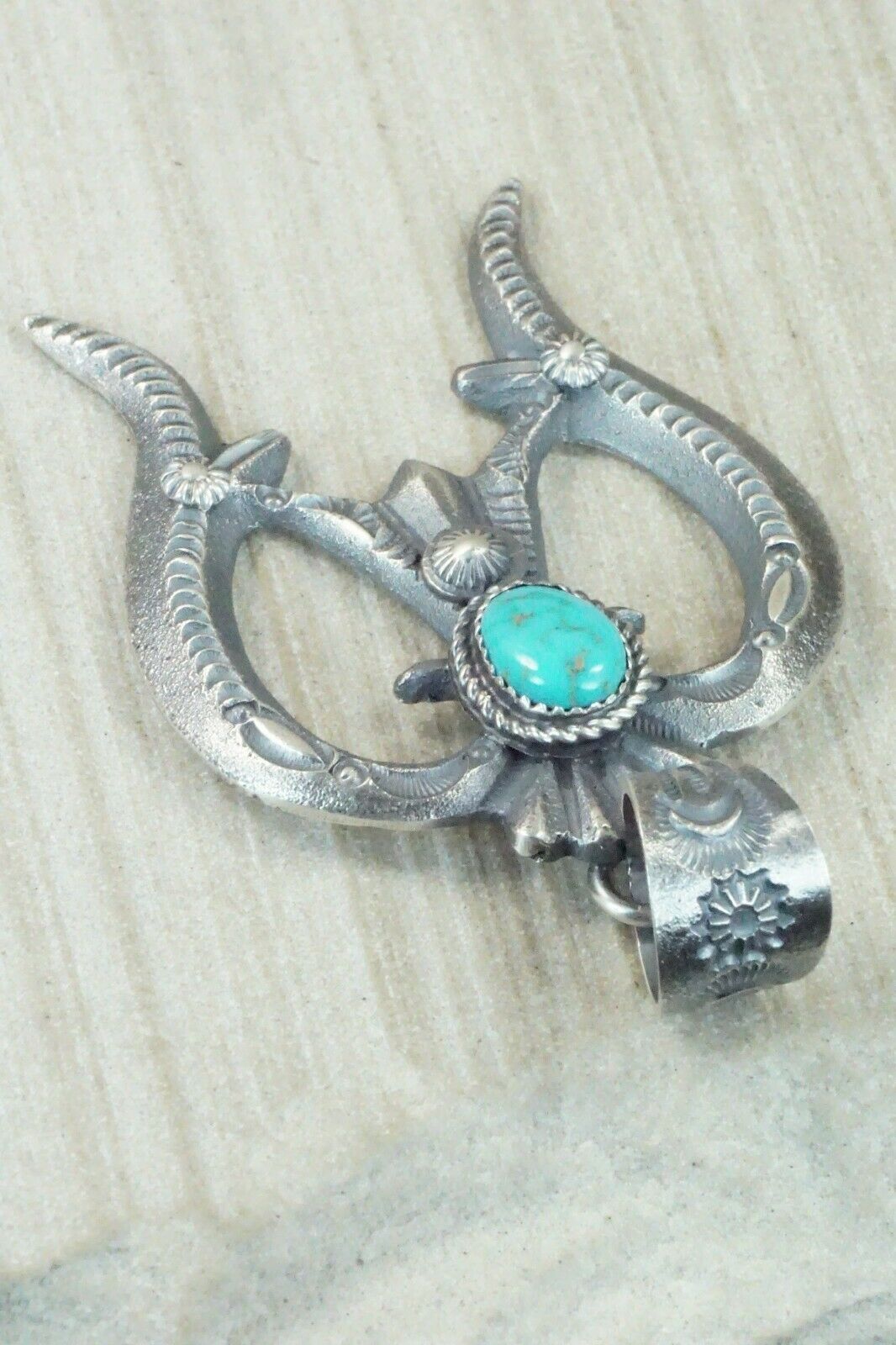 Turquoise and Sterling Silver Pendant - Eva & Linberg Billah - High Lonesome Trading