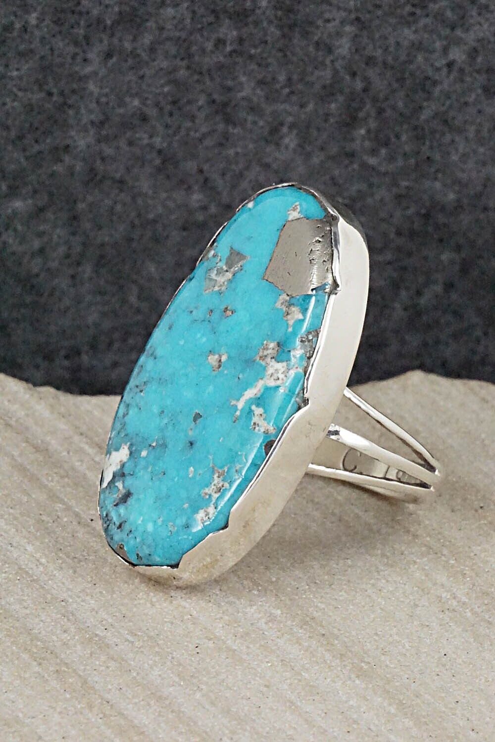 Turquoise & Sterling Silver Ring - Carlos Tsipa - Size 8.5