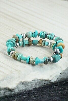 Turquoise & Sterling Silver Bracelet - Navajo