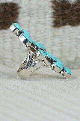 Navajo Turquoise & Sterling Silver Ring - Clarence Long - Size 5.5