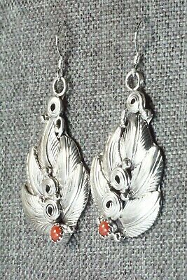 Coral & Sterling Silver Earrings - Darrell Morgan