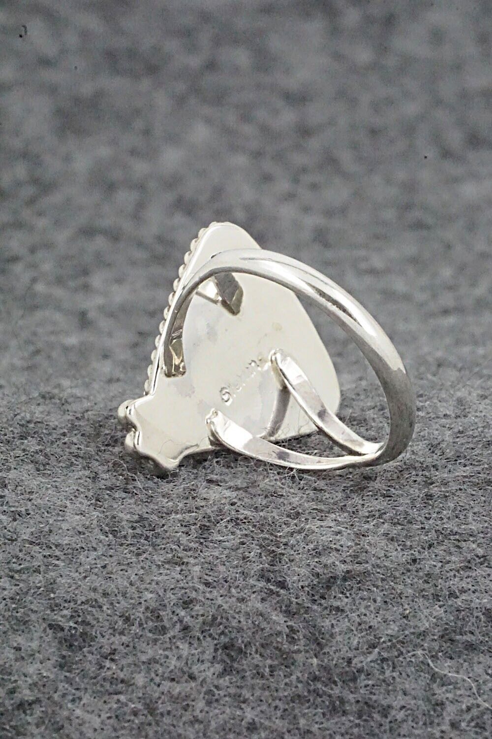 White Buffalo & Sterling Silver Ring - Judy Largo - Size 8.5